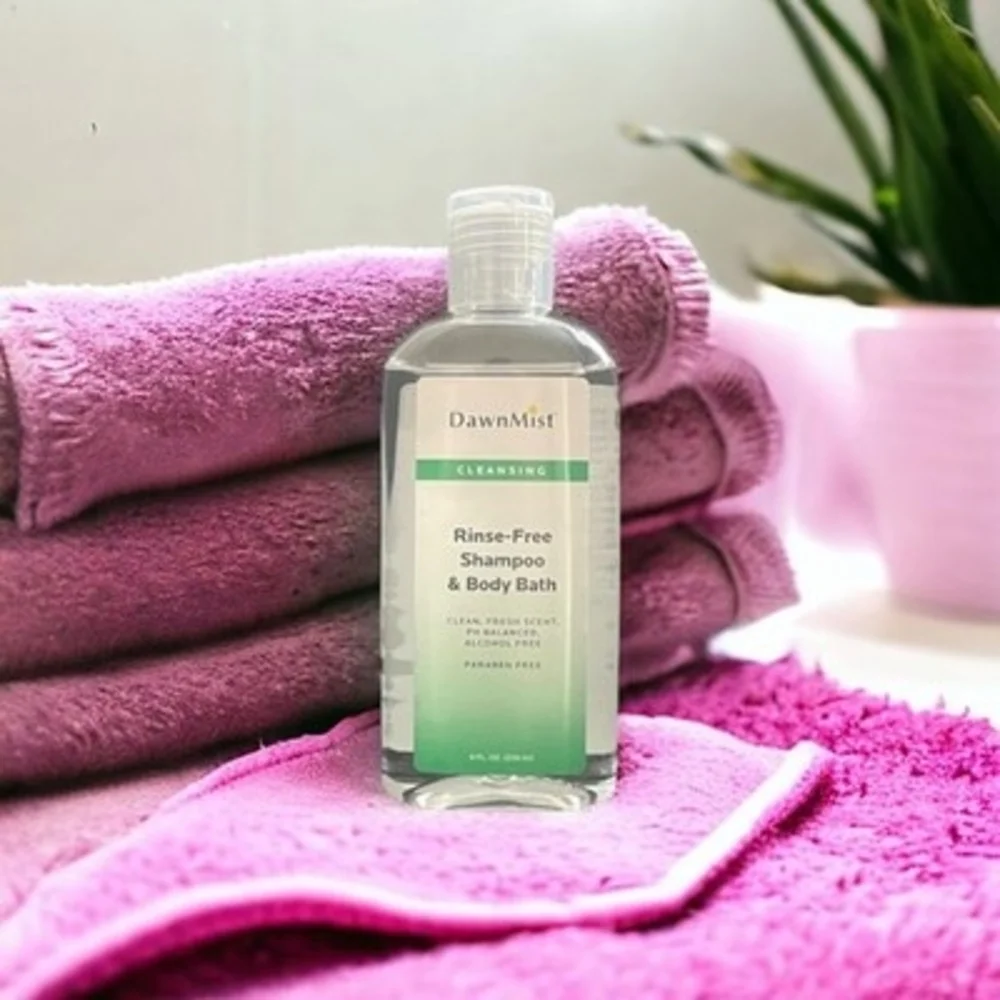 DAWNMIST Rinse Free Shampoo& Body Wash 8oz Paraben-Free Bath No Water Needed New